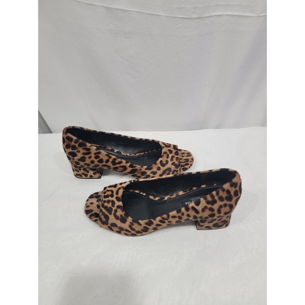 Lafayette 148 Women's Heels Animal Print Size 6.5M Real Cow Hair Fur Italy